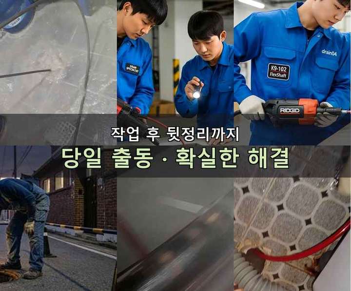 봉천동 오수관막힘 기름·슬러지 제거 작업
