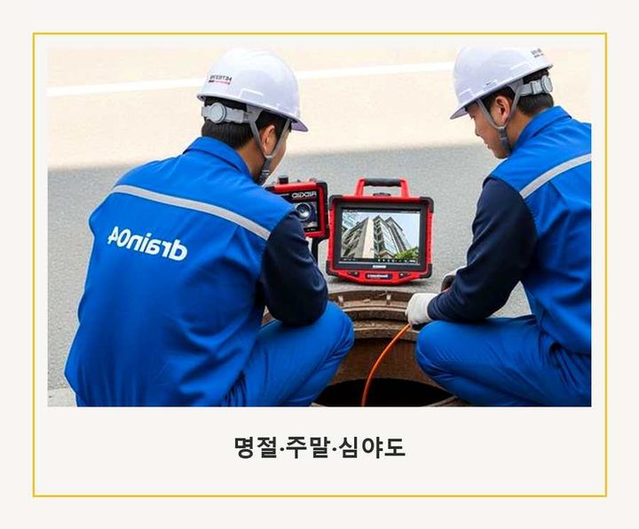 성현동 맨홀막힘 시공 전 배관 상태